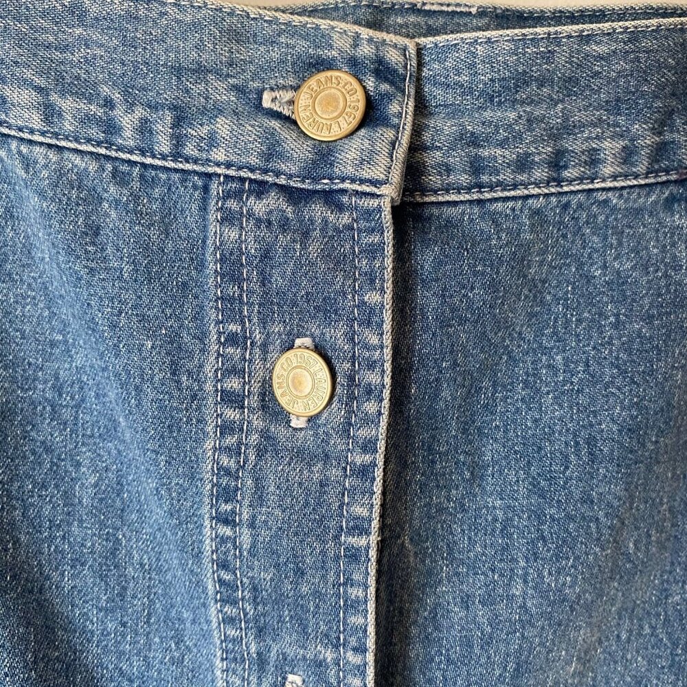 Lauren Jeans Co. Vintage Blue Denim Button-Front Maxi Skirt Western Women 14W - Picture 5 of 5